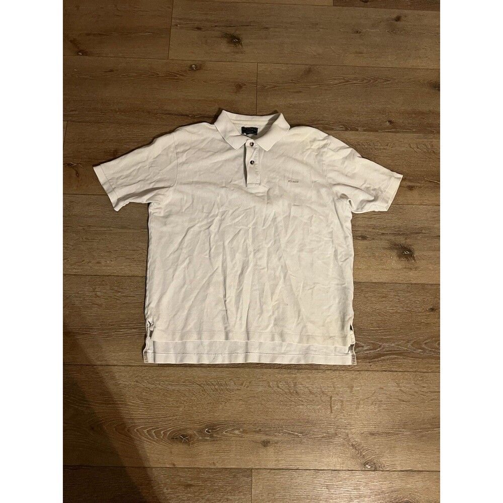C.C Filson Mens White Short Sleeve Polo Size Large